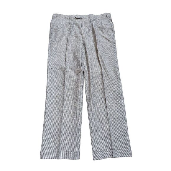 Majer Slacks Men's Blue & White Striped Mid-Rise Pants Size 40 - Picture 1 of 4